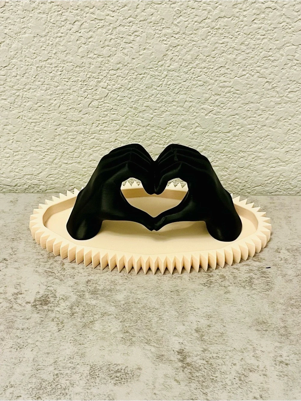 Decorative Black Hand Heart Sculpture